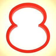 Number Eight Cookie Cutter 4 in