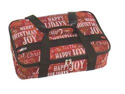 Christmas Happy Holidays Insulated Casserole Carrying Tote (Black Merry Christmas) N2