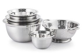 McSunley 719 Medium Brushed Stainless Steel Prep N Cook Euro Style Mixing Bowl, 5 quart, Metallic N7