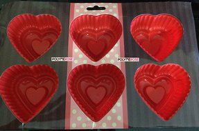 Polymerose 6 Cavity Silicone HEARTS Cake Baking Pan N4