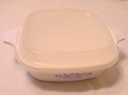 Corning Ware Blue Corn Flower Petite Pan Casserole with Plastic Lid - P-41