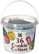 R &amp; M Industries Plastic Alphabet/Numbers Cookie Cutter Set, 1.5&quot;, Silver