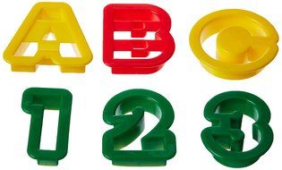R &amp; M Industries Plastic Alphabet/Numbers Cookie Cutter Set, 1.5&quot;, Silver N2