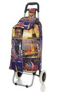 Hoppa 23&quot; Lightweight Wheeled Shopping Trolley, Hard Wearing &amp; Light Weight Polyester Rolling Push Trolley, 47L... N12