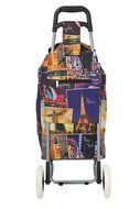 Hoppa 23&quot; Lightweight Wheeled Shopping Trolley, Hard Wearing &amp; Light Weight Polyester Rolling Push Trolley, 47L... N13