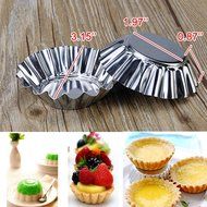 Guestway Muffin Egg Tart Cupcake Cake Cookie Mold Pudding Mould Baking Quality Stainless Steel Reusable Round... N6