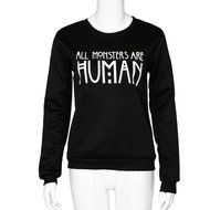 AIMTOPPY Fashion Women Letters Printed Casual Hooded Long Sleeve Sweatshirt Hoodie Coat Outerwear Tops (M, Black)