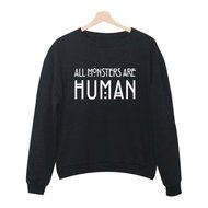 AIMTOPPY Fashion Women Letters Printed Casual Hooded Long Sleeve Sweatshirt Hoodie Coat Outerwear Tops (M, Black) N4