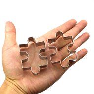 GXHUANG Game Puzzles Cookie Cutter Set, Set of 2 - Stainless Steel (Puzzles) N6