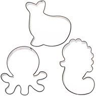 Sweet Elite Tools- Sea Critter Animals Stainless Steel Cookie Cutter Set: Seahorse, Octopus, and Whale By Autumn... N2