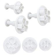Foxnovo 3pcs 4-petal Hydrangea DIY Fondant Sugarcraft Cake Cookie Cutters Decorating Plungers in Different Sizes...