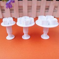 Foxnovo 3pcs 4-petal Hydrangea DIY Fondant Sugarcraft Cake Cookie Cutters Decorating Plungers in Different Sizes... N2