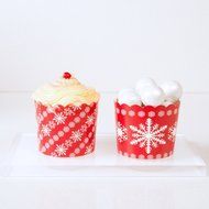Simply Baked Large Paper Baking Cup, Red, White &amp; Blue, 20-Pack, Entertain with Ease and Style, Serve Cupcakes... N14