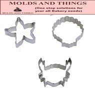Starfish cookie cutter, Shea Shell cookie cutter and crab cookie cutter