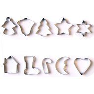 Ebake 10 Pieces Reusable Stainless Steel Biscuit Cutter Set for Christmas (Christmas) N2