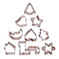 Ebake 10 Pieces Reusable Stainless Steel Biscuit Cutter Set for Christmas (Christmas) N3