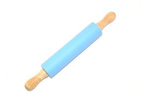 Remeel Silicone Rolling Pin Non-stick Surface Wooden Handle (Kid, Blue) N7