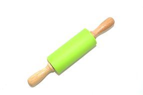 Remeel Silicone Rolling Pin Non-stick Surface Wooden Handle (Kid, Blue) N10