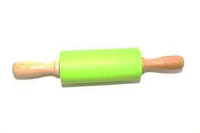 Remeel Silicone Rolling Pin Non-stick Surface Wooden Handle (Kid, Blue) N11