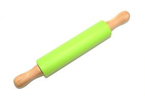 Remeel Silicone Rolling Pin Non-stick Surface Wooden Handle (Kid, Blue) N16