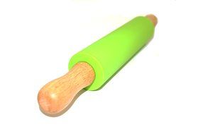Remeel Silicone Rolling Pin Non-stick Surface Wooden Handle (Kid, Blue) N18