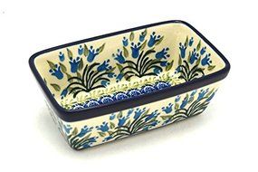 Polish Pottery Baker - Mini Loaf Pan - Blue Bells