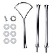 Wowlife 3 Tier Metal Fan Shape Cake Pastry Stands Fittings Hardware Holder Rods Fruit Candy Desserts Heavy Plate...
