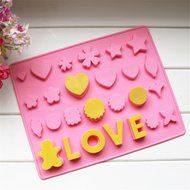Yunko Bakeware LOVE Heart Star Silicone Muffin Tray Candy Cupcake Jelly Mold Baking Pan 26 Cells