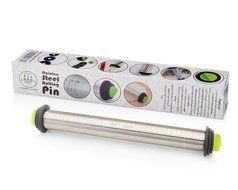 Chef O&#039; Gadgets Stainless Steel Rolling Pin w/ 3 Adjustable Discs: French Style Baking Rod: Freezer Safe Non Stick... N3
