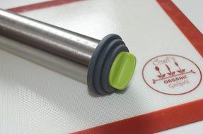 Chef O&#039; Gadgets Stainless Steel Rolling Pin w/ 3 Adjustable Discs: French Style Baking Rod: Freezer Safe Non Stick... N4