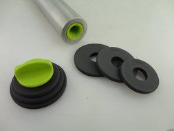 Chef O&#039; Gadgets Stainless Steel Rolling Pin w/ 3 Adjustable Discs: French Style Baking Rod: Freezer Safe Non Stick... N8