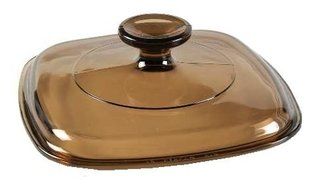 Corning Ware / Pyrex Amber Square Glass Lid ( Clear ) ( 6 1/2" Width ) ( A-7-C )
