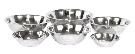 2dayShip Stainless Steel Mixing Bowl Set of 6 - Mirror Finish - 3/4, 1 1/2, 3, 4, 5, and 8 Qt.