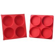 Silicone Burger Master 4 in 1 - Stuffed Burger Press Patty Maker Non-stick Freezer Storage Container, Circular... N2