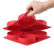 Silicone Burger Master 4 in 1 - Stuffed Burger Press Patty Maker Non-stick Freezer Storage Container, Circular... N9