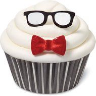 Wilton 415-2327 24 Count Nerdy Glasses Cupcake Decorating Kit, Assorted