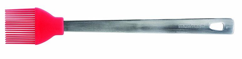 Mastrad A13015 Silicone Basting Brush with Stainless Steel Handle, Poppy Red