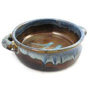 Stoneware 1.5-quart Baking Dish, Handmade Pottery, Earthy Blue Color N3