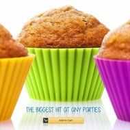 Eve Baking Cups Reusable Silicone Round Baking Cup 24pcs with Recipe e-Book N7