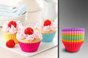 Eve Baking Cups Reusable Silicone Round Baking Cup 24pcs with Recipe e-Book N11