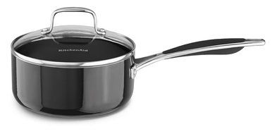 KitchenAid KCA60LCOB Aluminum Nonstick 6.0-Quart Low Casserole with Lid Cookware - Onyx Black N3