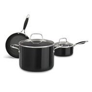KitchenAid KCA60LCOB Aluminum Nonstick 6.0-Quart Low Casserole with Lid Cookware - Onyx Black N4