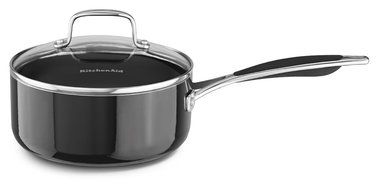 KitchenAid KCA60LCOB Aluminum Nonstick 6.0-Quart Low Casserole with Lid Cookware - Onyx Black N8