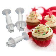 FOUR-C Baking Tools Star Cupcake Cutters Sugarcraft Cutter Kit for Cake Making Color White