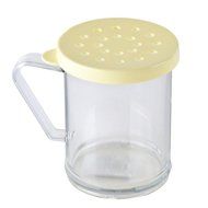 TableCraft 166D 10 Oz. Clear Plastic Dredge with Yellow Cheese Lid