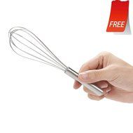 Chefaith 12&quot; Food-Grade Silicone Wired Balloon Whisk [Wooden Handle for Nice Grip] + 3&quot; Mini Whisk as Bonus -... N5
