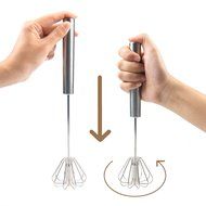 Chefaith 12&quot; Food-Grade Silicone Wired Balloon Whisk [Wooden Handle for Nice Grip] + 3&quot; Mini Whisk as Bonus -... N10