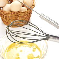 Chefaith 12&quot; Food-Grade Silicone Wired Balloon Whisk [Wooden Handle for Nice Grip] + 3&quot; Mini Whisk as Bonus -... N12
