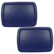 Pyrex C-233-PC Easy Grab Blue Rectangle Plastic Lid for 9&quot; X 13&quot; Oblong Baking Dish (2 Pack)