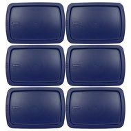 Pyrex C-233-PC Easy Grab Blue Rectangle Plastic Lid for 9&quot; X 13&quot; Oblong Baking Dish (2 Pack) N4